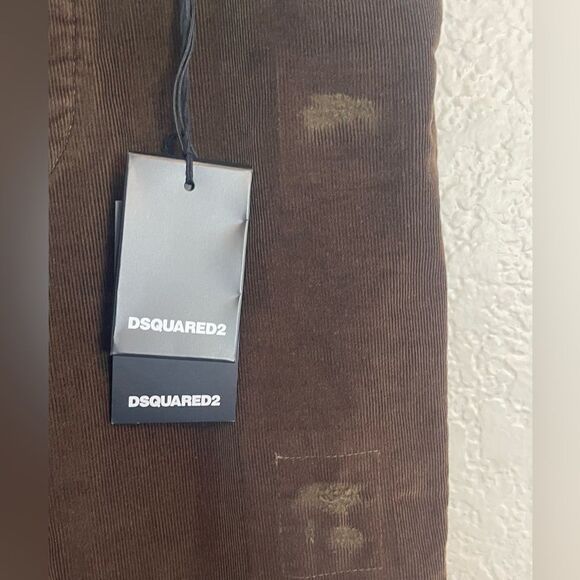 Dsquared2 Women’s trousers in cocoa brown corduroy distressed pants NWT. 40 - Picture 5 of 11